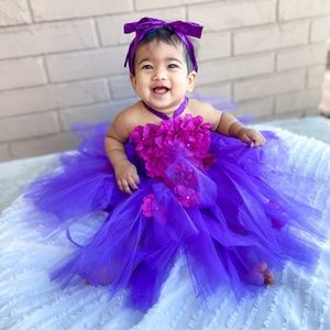 purple dress/ princess dress / birthday /tutu